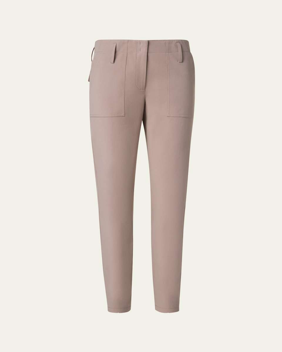 Franco Bi-Stretch Cotton Gabardine Slim-Leg Ankle Pants